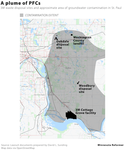 graphic of pfas plume