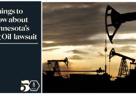 5 things to know about Minnesota's big oil lawsuit with rugs and a yellow sky