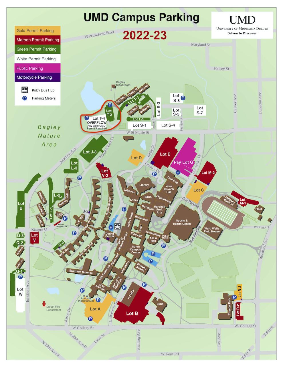 Map of UMD parking lot